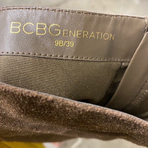 BCBG tall zip up boots with wedge heel and buckle accent - Picture 3 of 6